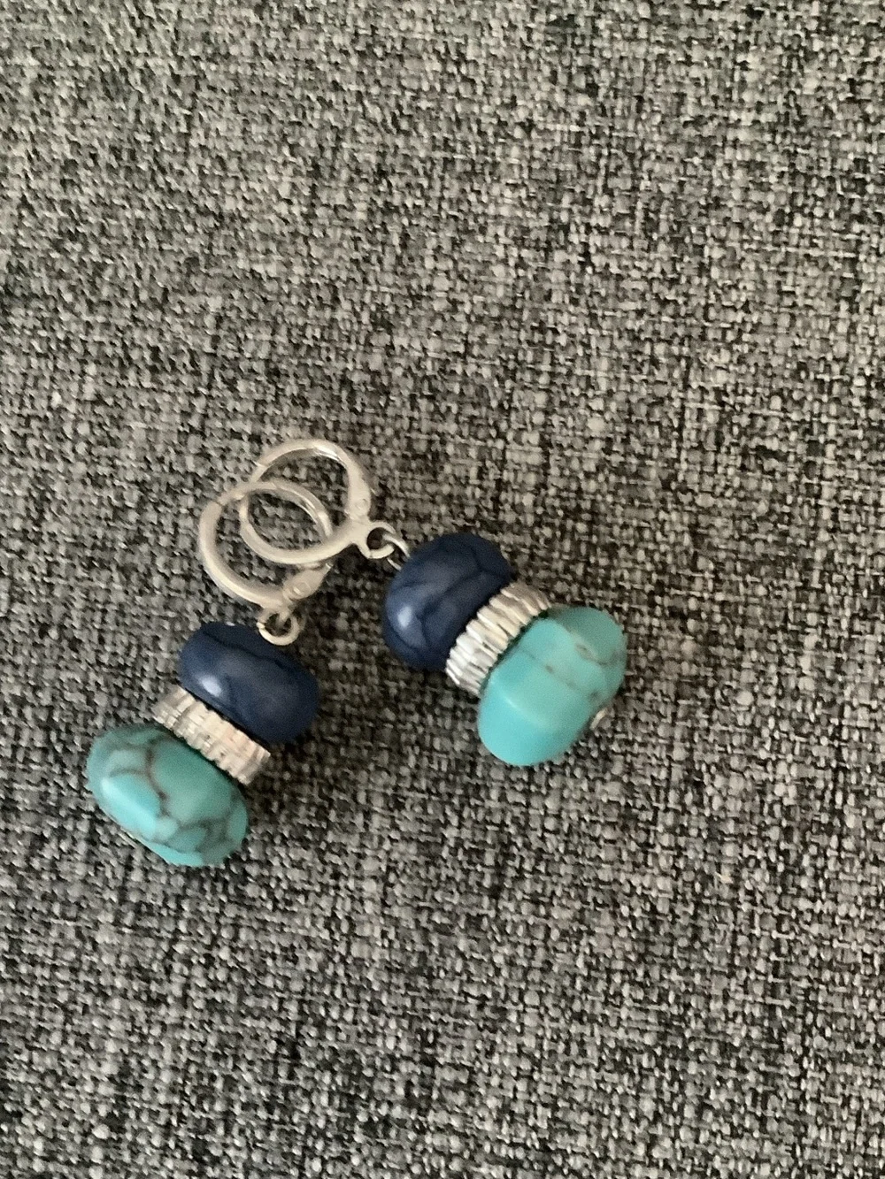 J. Jill Turquoise and Silver Boho Pendant Necklace with Charms